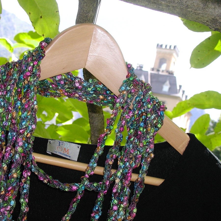 HarlequinSeaweed Fancy Necklace - Sciarpa-collana fiber art “AlgAllegra”